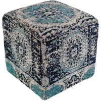 Amsterdam Pouf in Navy, Light Gray, Teal, Ivory by Surya