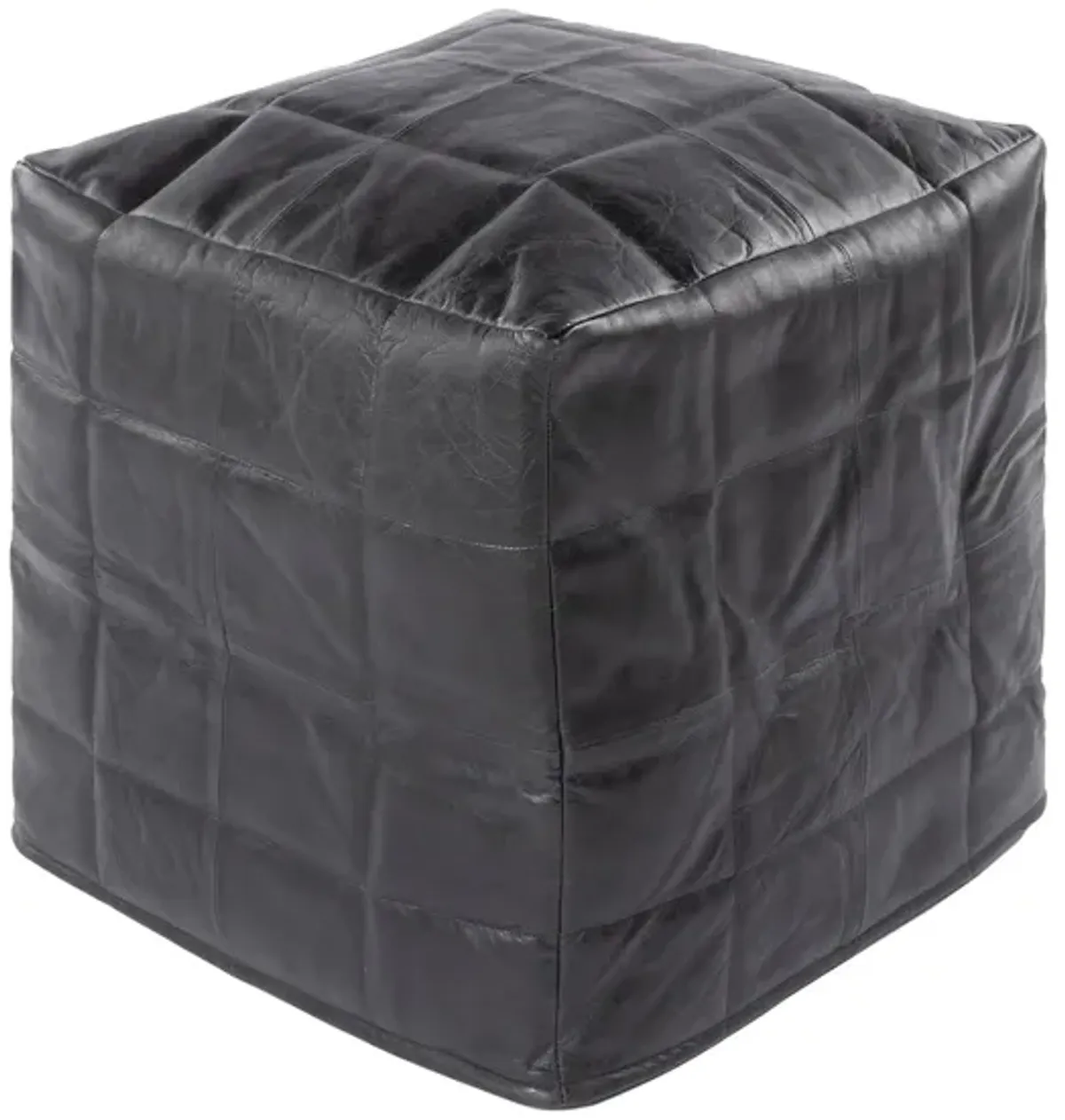 Barrington Pouf in Black by Surya