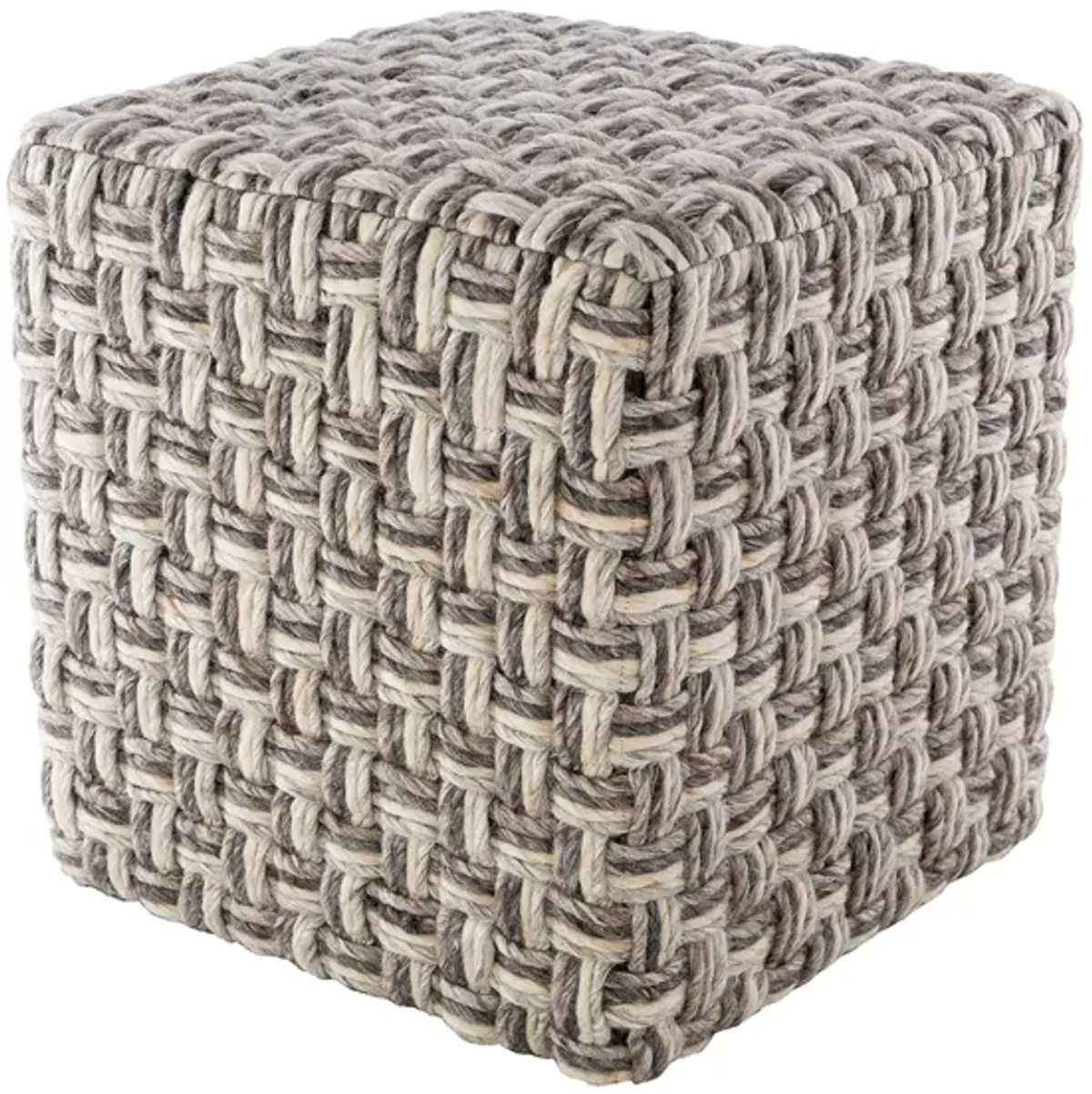 Cordoba Pouf in Charcoal, Camel, Light Gray, Cream by Surya