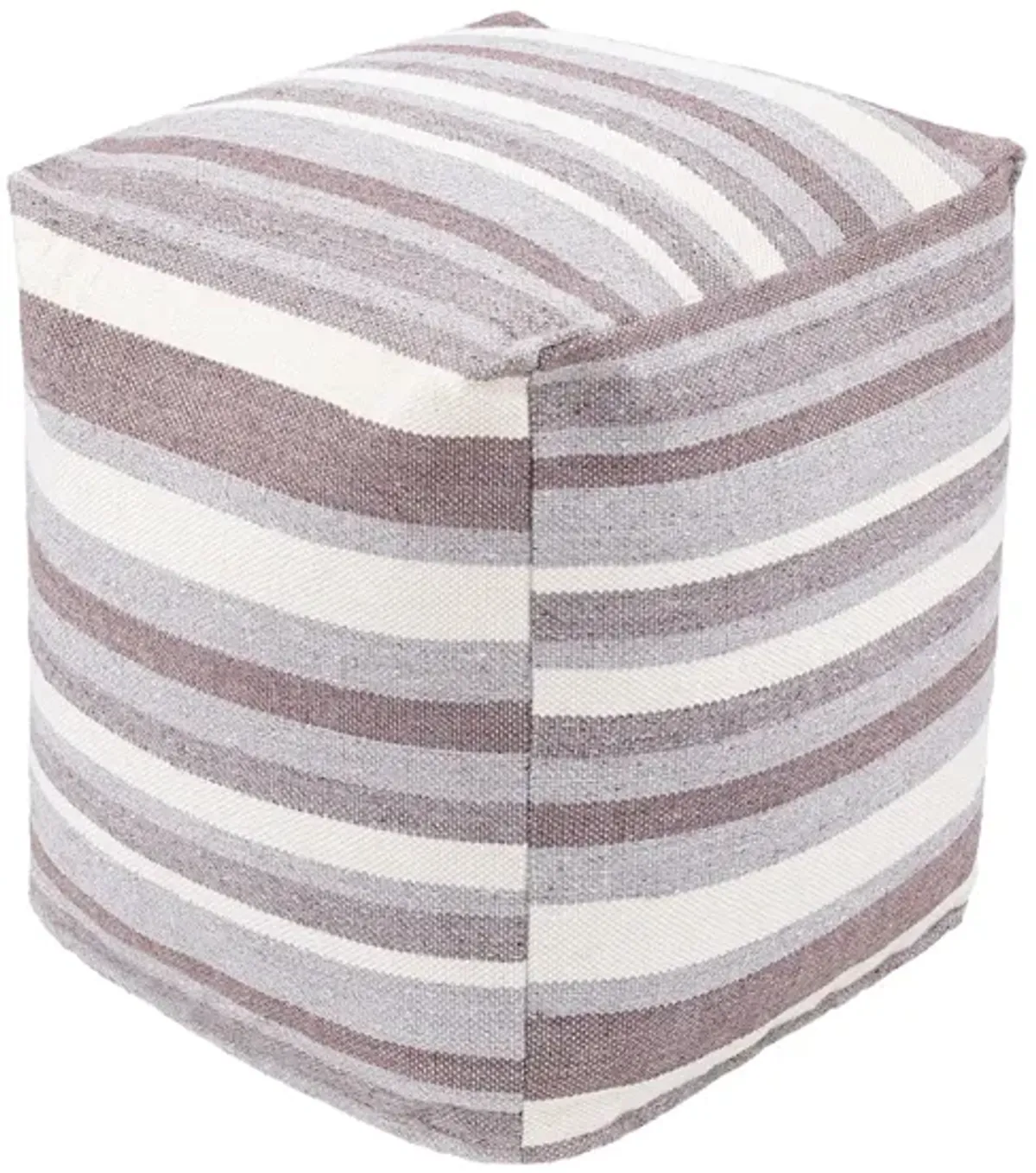 Lori Pouf in Cream, Medium Gray, Taupe by Surya