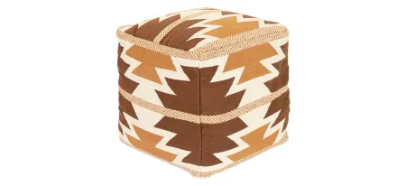 Andrea Pouf in Cream, Dark Brown, Camel by Surya