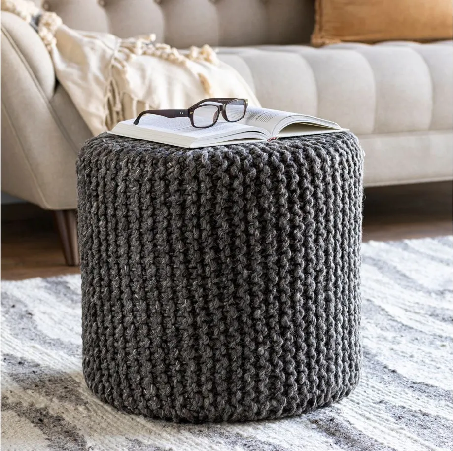 Prado Pouf in Charcoal by Surya