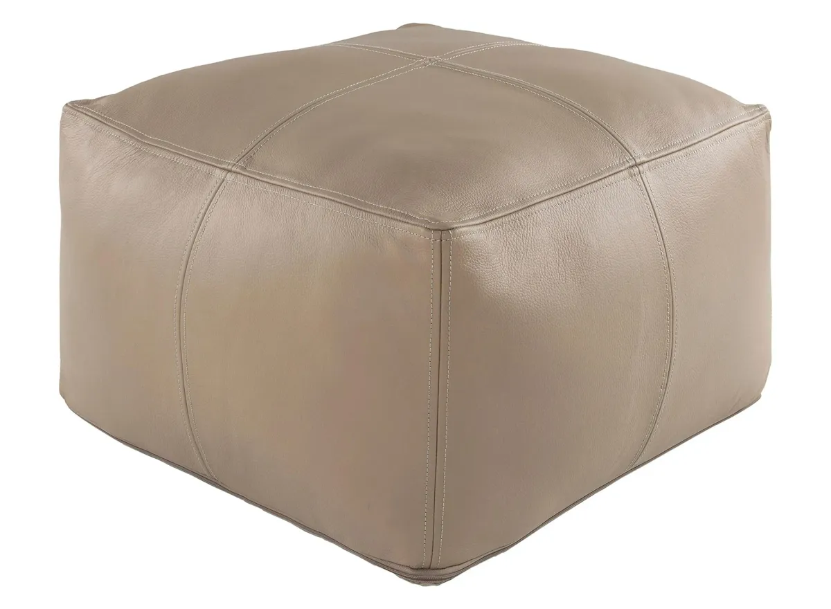 Sheffield Pouf in Khaki, Taupe by Surya