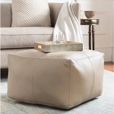 Sheffield Pouf in Khaki, Taupe by Surya