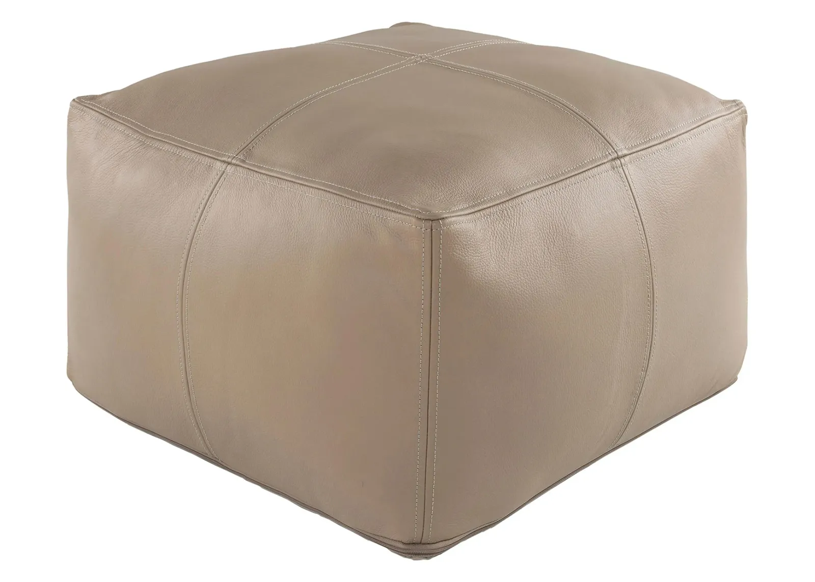 Sheffield Pouf in Khaki, Taupe by Surya