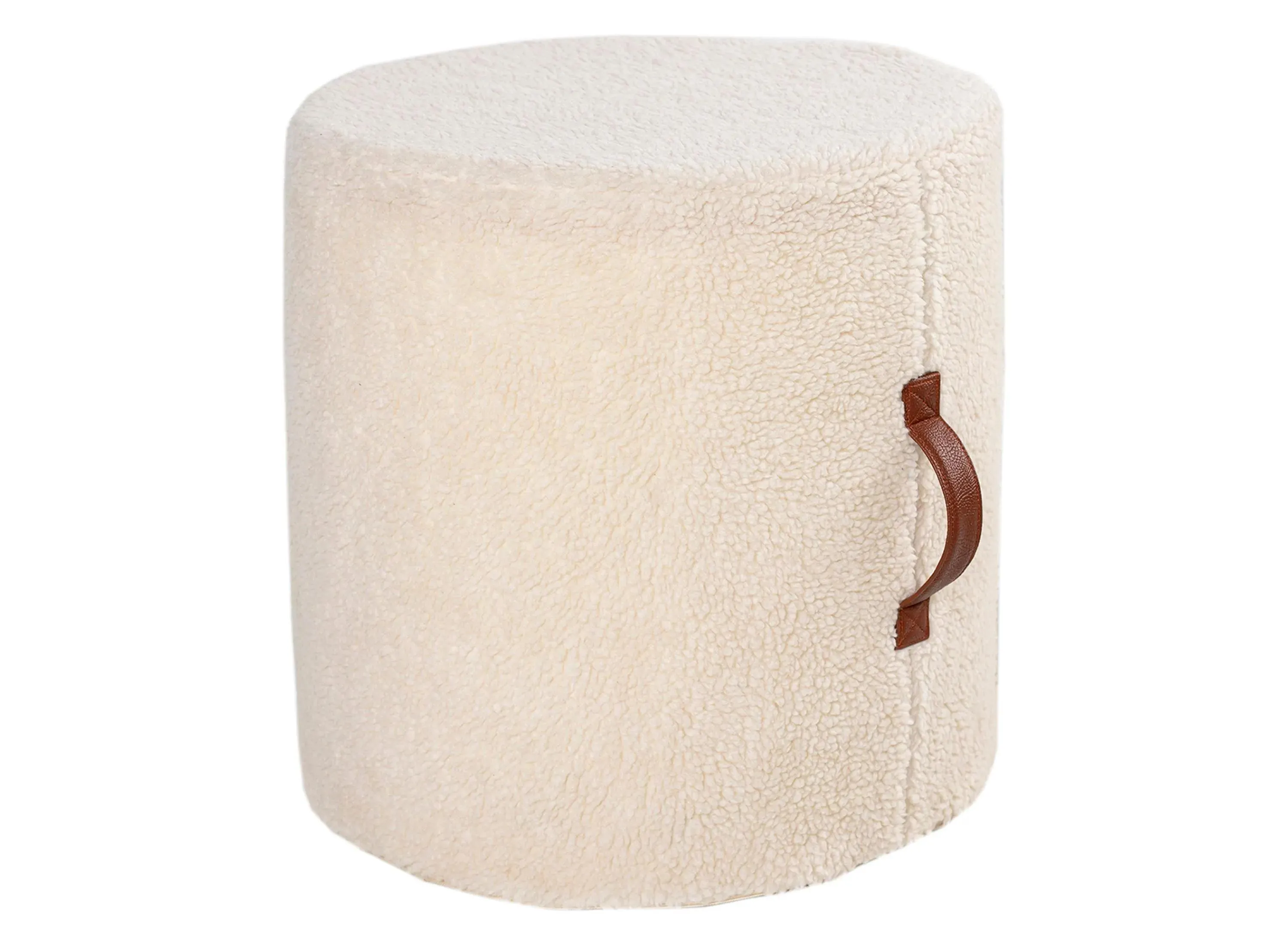 Shepherd Pouf in Cream, Camel by Surya