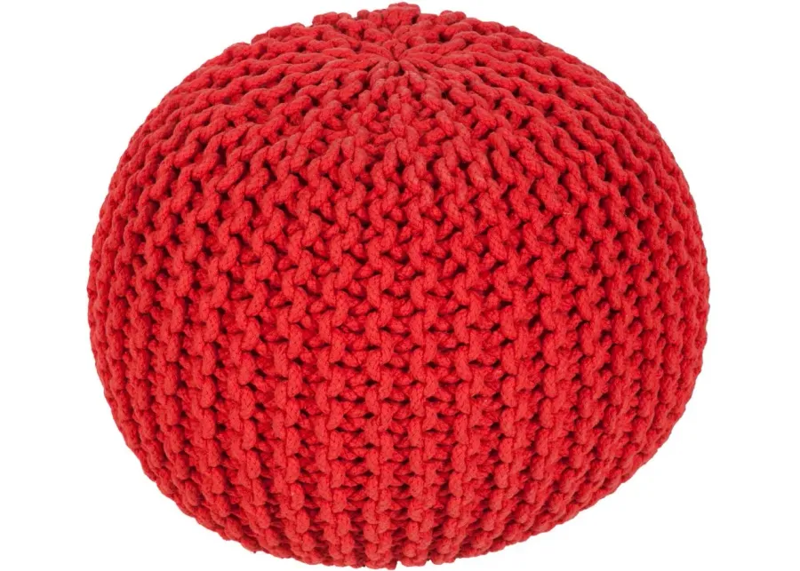 Malmo Pouf in Bright Red by Surya