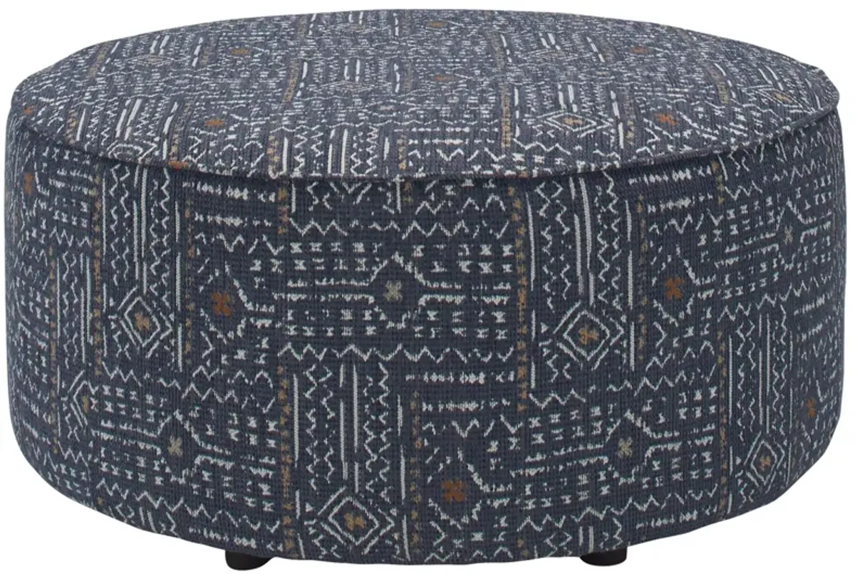 Loxley Cocktail Ottoman in Calculate Denim by Fusion Furniture