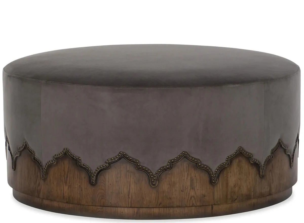 Melange Meyers Cocktail Ottoman in Medium wood by Hooker Furniture