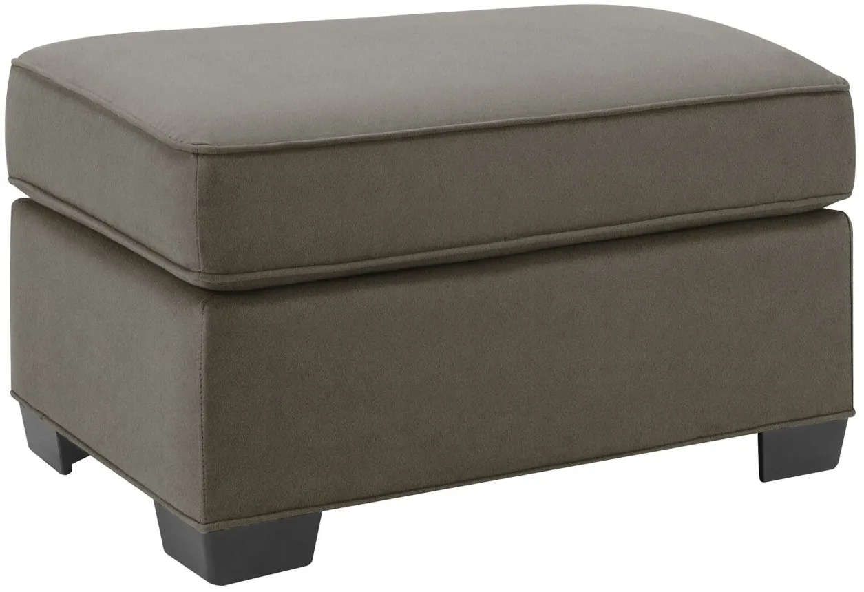 Glendora Ottoman in Suede So Soft Graystone by H.M. Richards