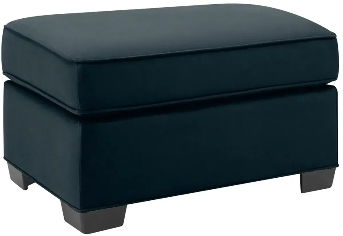 Glendora Ottoman in Suede So Soft Midnight by H.M. Richards