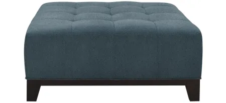 Cityscape Cocktail Ottoman in Suede So Soft Indigo by H.M. Richards