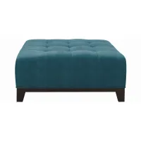 Cityscape Cocktail Ottoman in Suede So Soft Lagoon by H.M. Richards