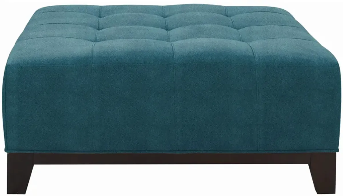 Cityscape Cocktail Ottoman in Suede So Soft Lagoon by H.M. Richards