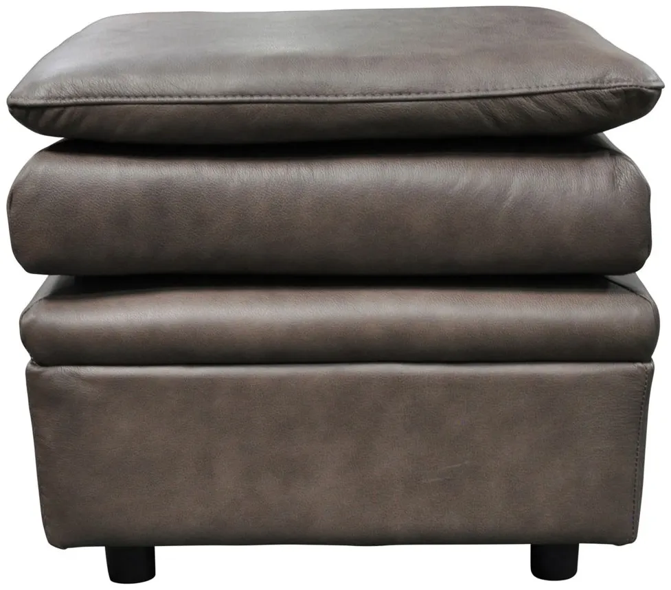 Uptown Ottoman in Urban Driftwood by Omnia Leather