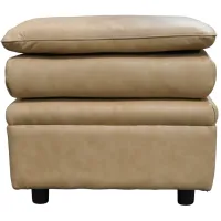 Uptown Ottoman in Urban Wheat by Omnia Leather
