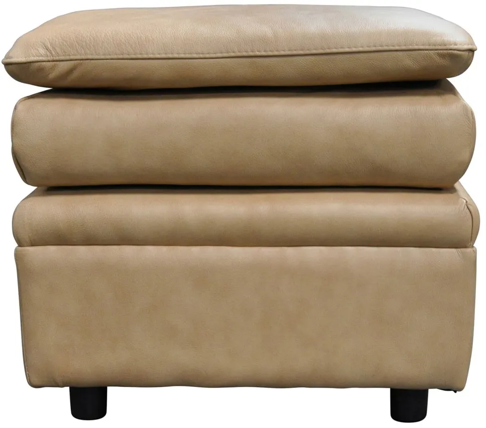 Uptown Ottoman in Urban Wheat by Omnia Leather