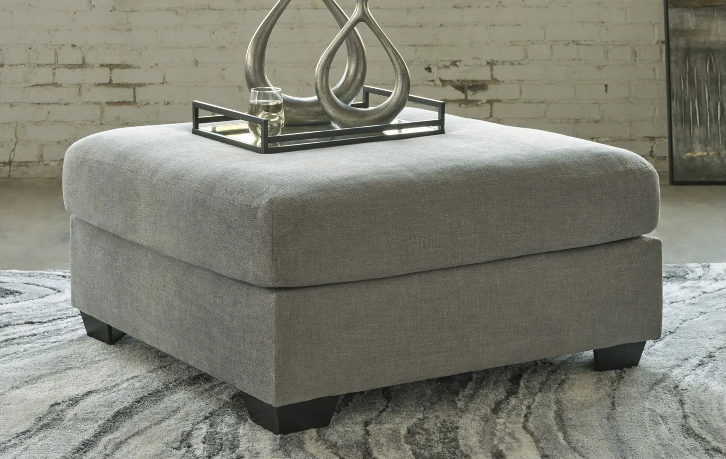 Keener Oversized Accent Ottoman in Ash by Ashley Furniture