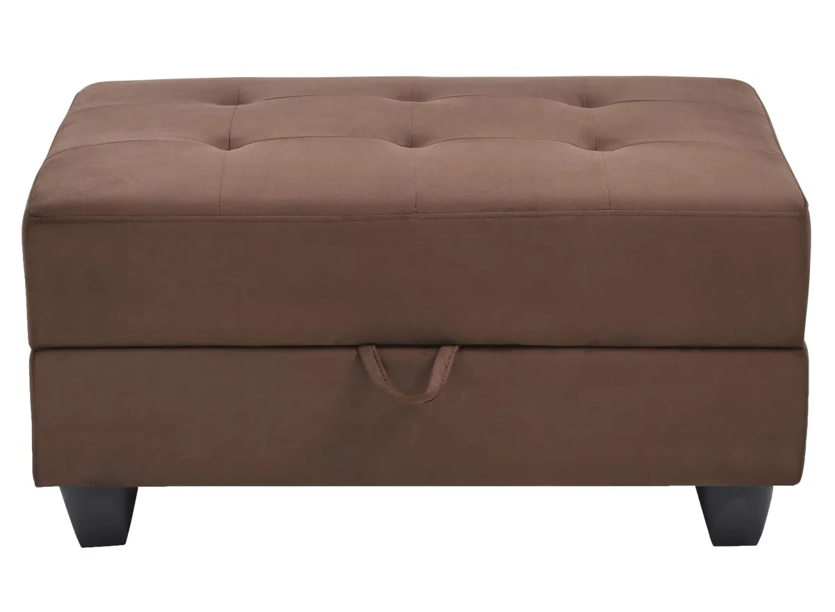 Gallant Storage Ottoman in Chocolate by Glory Furniture