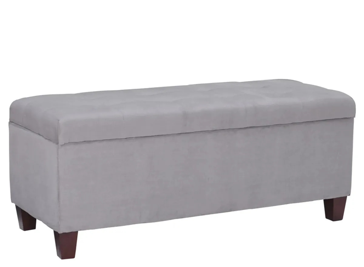 Carmen Storage Ottoman in Gray by Linon Home Decor