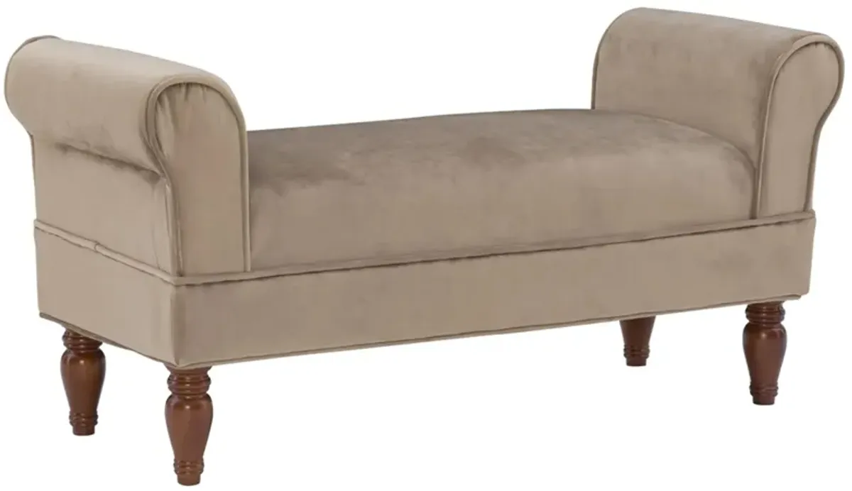 Lillian Bench in Beige/Coffee by Linon Home Decor