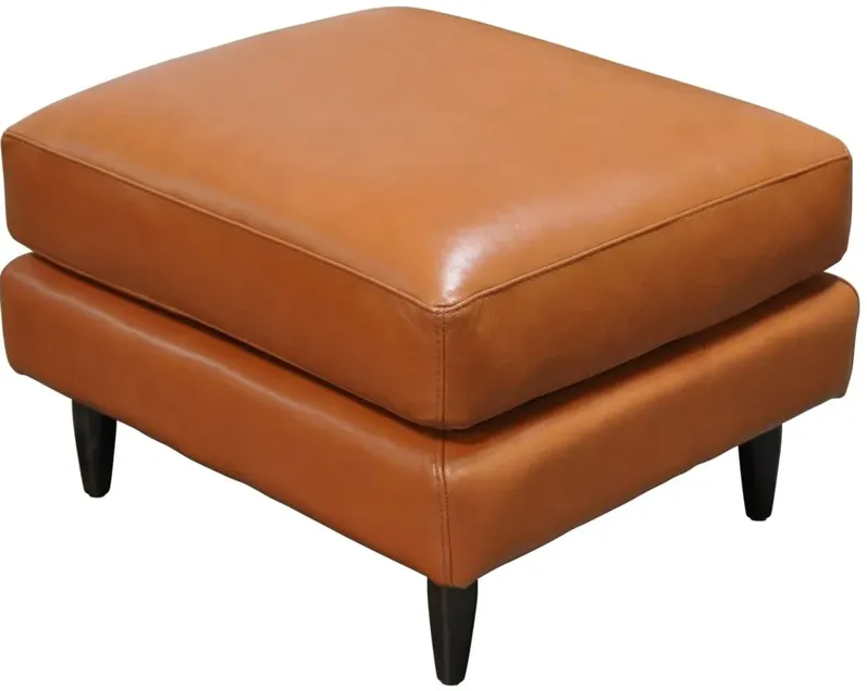 Zander Ottoman in Denver Caramel by Omnia Leather