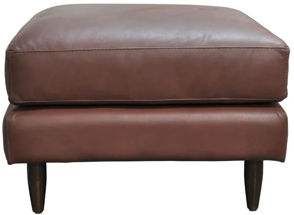 Zander Ottoman in Denver Pecan by Omnia Leather