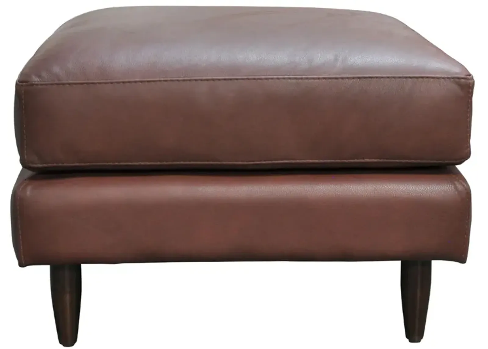 Zander Ottoman in Denver Pecan by Omnia Leather