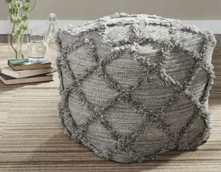 Adelphie Pouf in Natural/Gray by Ashley Express
