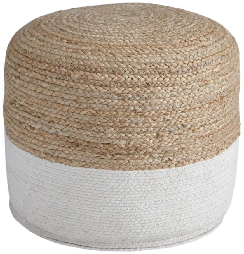 Sweed Valley Pouf in Natural/White by Ashley Express