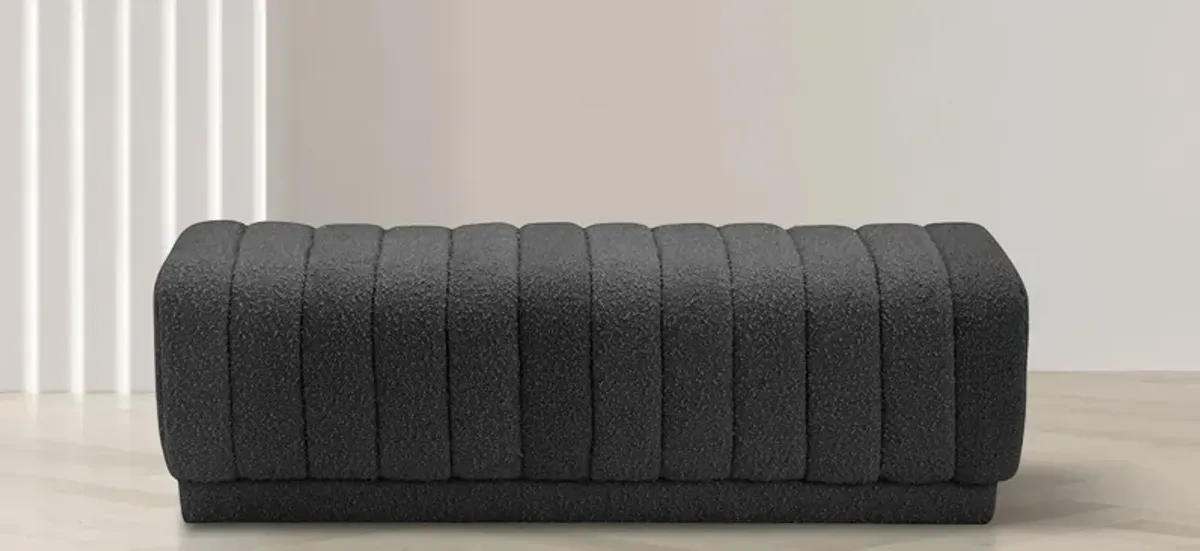 Heathrow Boucle Fabric Ottoman/Bench