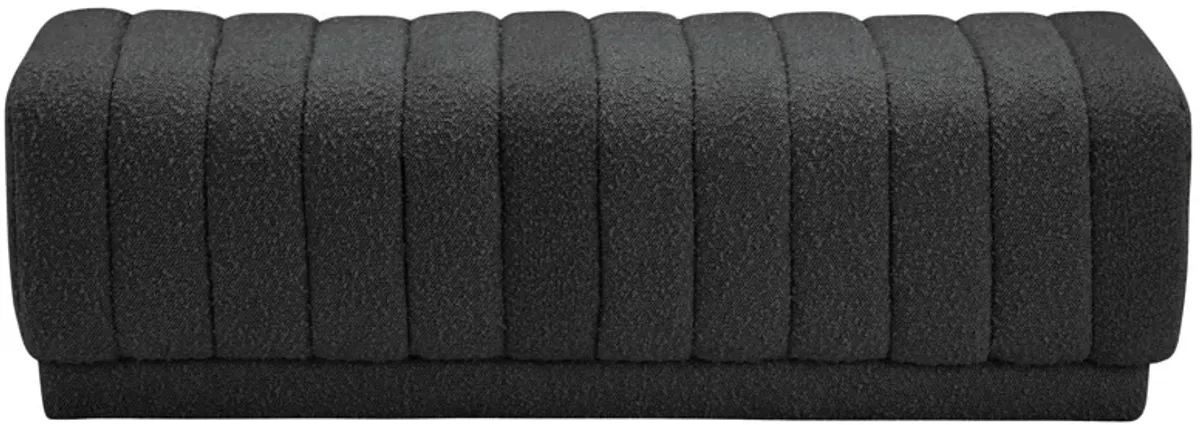 Heathrow Boucle Fabric Ottoman/Bench