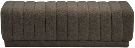 Heathrow Boucle Fabric Ottoman/Bench in Brown by Meridian Furniture