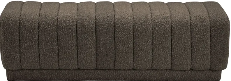 Heathrow Boucle Fabric Ottoman/Bench in Brown by Meridian Furniture