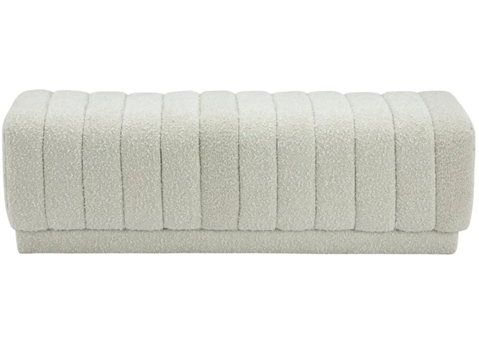 Heathrow Boucle Fabric Ottoman/Bench in Cream by Meridian Furniture