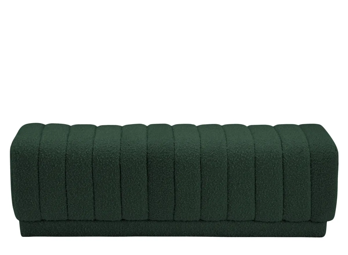 Heathrow Boucle Fabric Ottoman/Bench in Green by Meridian Furniture