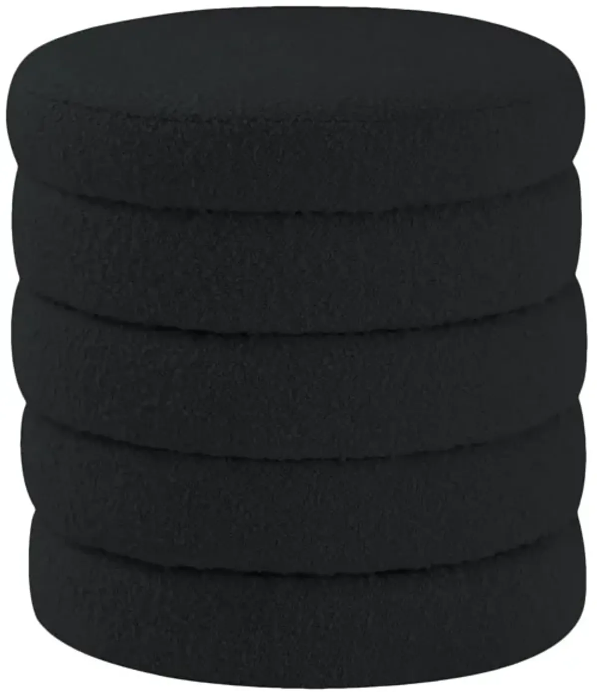 Aphia Boucle Fabric Ottoman/Stool in Black by Meridian Furniture