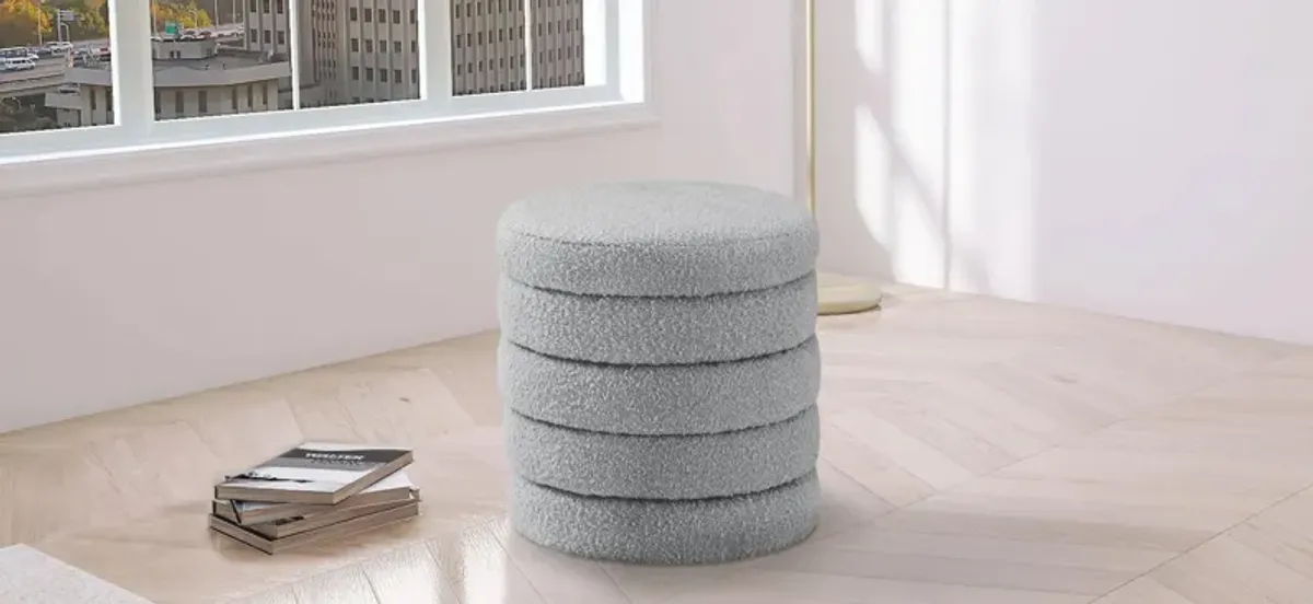 Aphia Boucle Fabric Ottoman/Stool