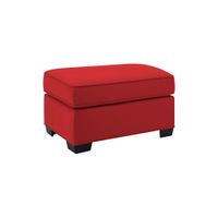 Glendora Ottoman in Suede So Soft Cardinal by H.M. Richards