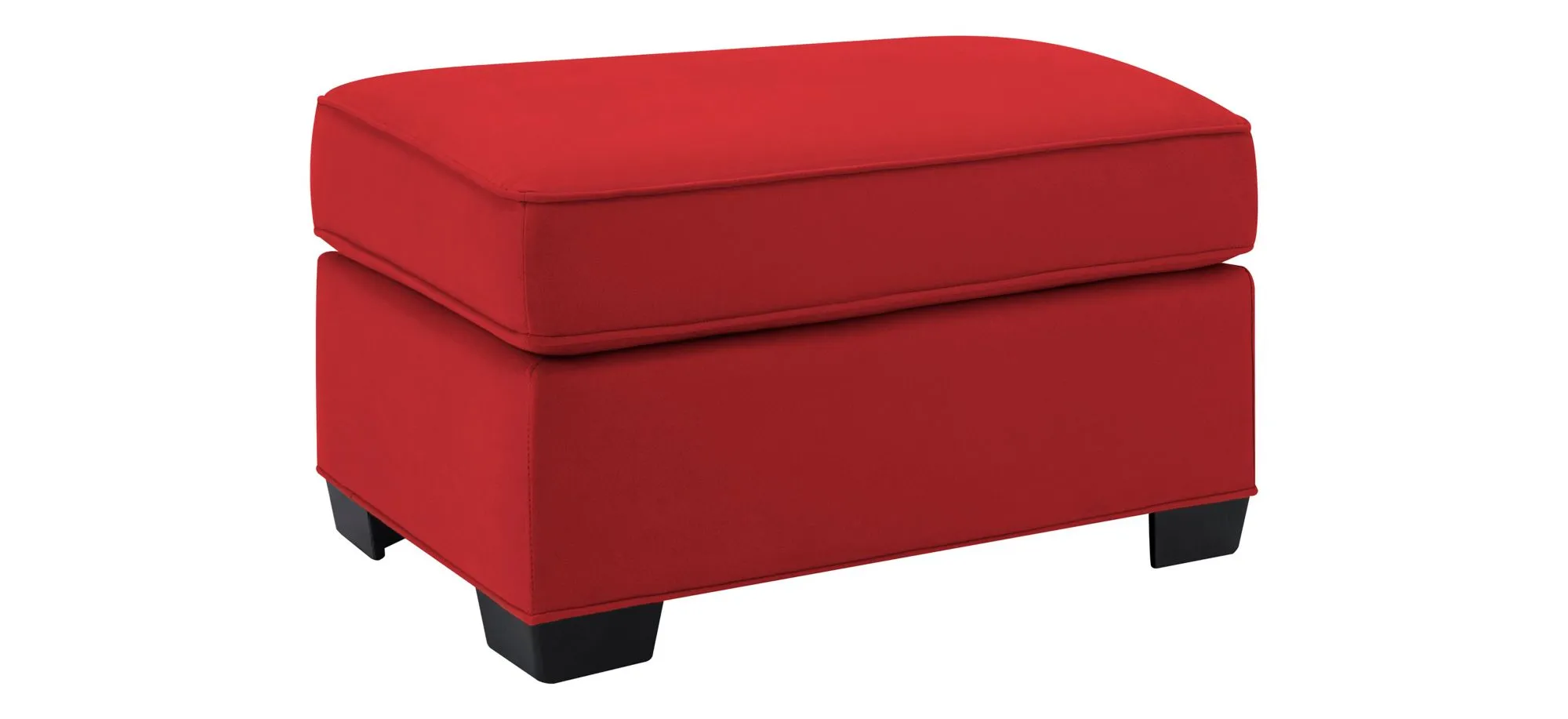 Glendora Ottoman in Suede So Soft Cardinal by H.M. Richards