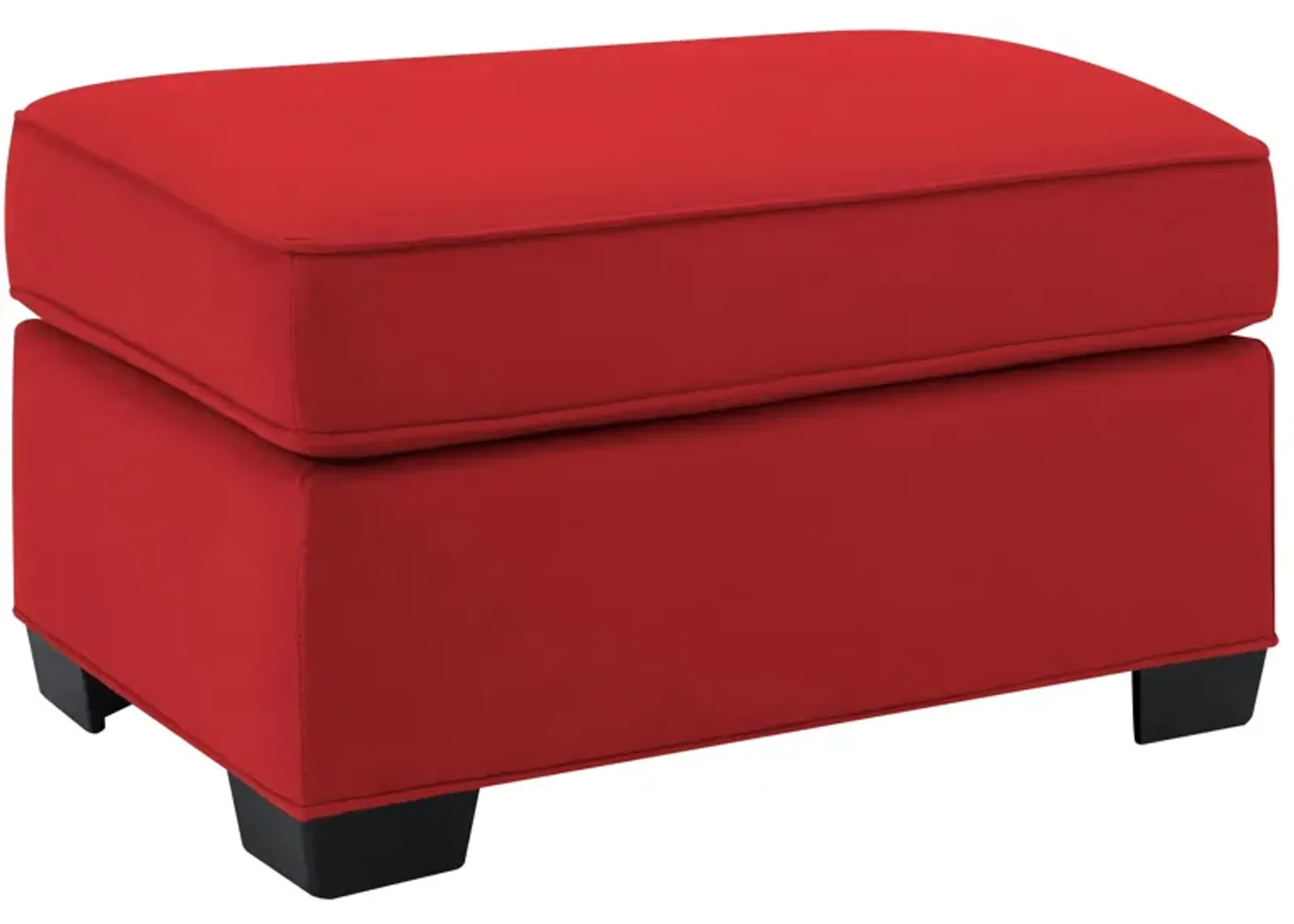 Glendora Ottoman in Suede So Soft Cardinal by H.M. Richards