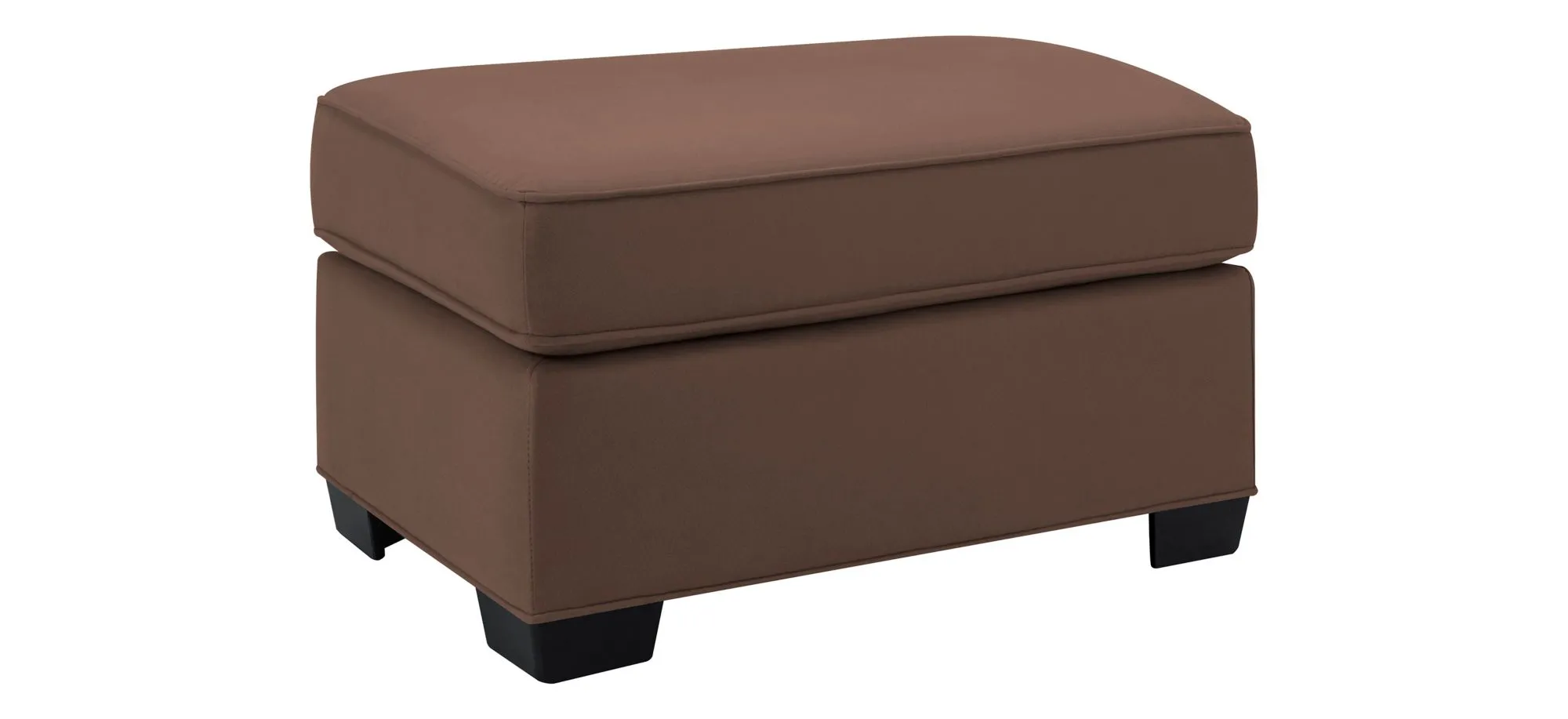 Glendora Ottoman in Suede So Soft Chocolate by H.M. Richards