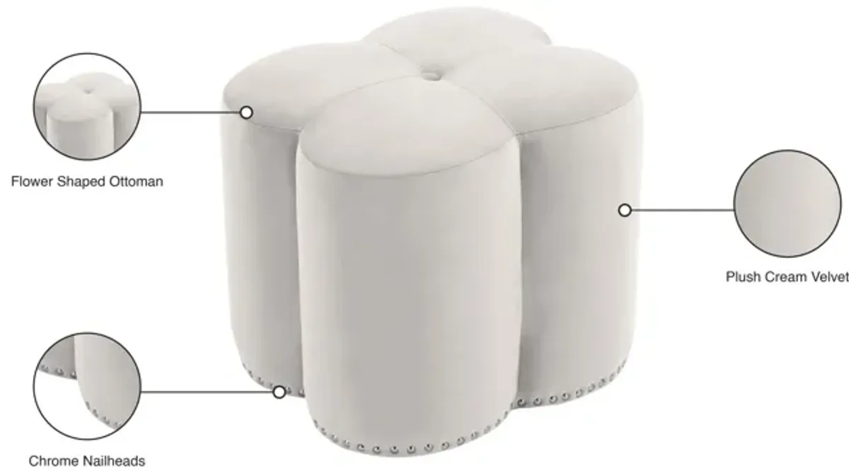 Clover Velvet Ottoman