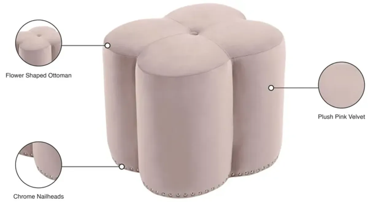 Clover Velvet Ottoman