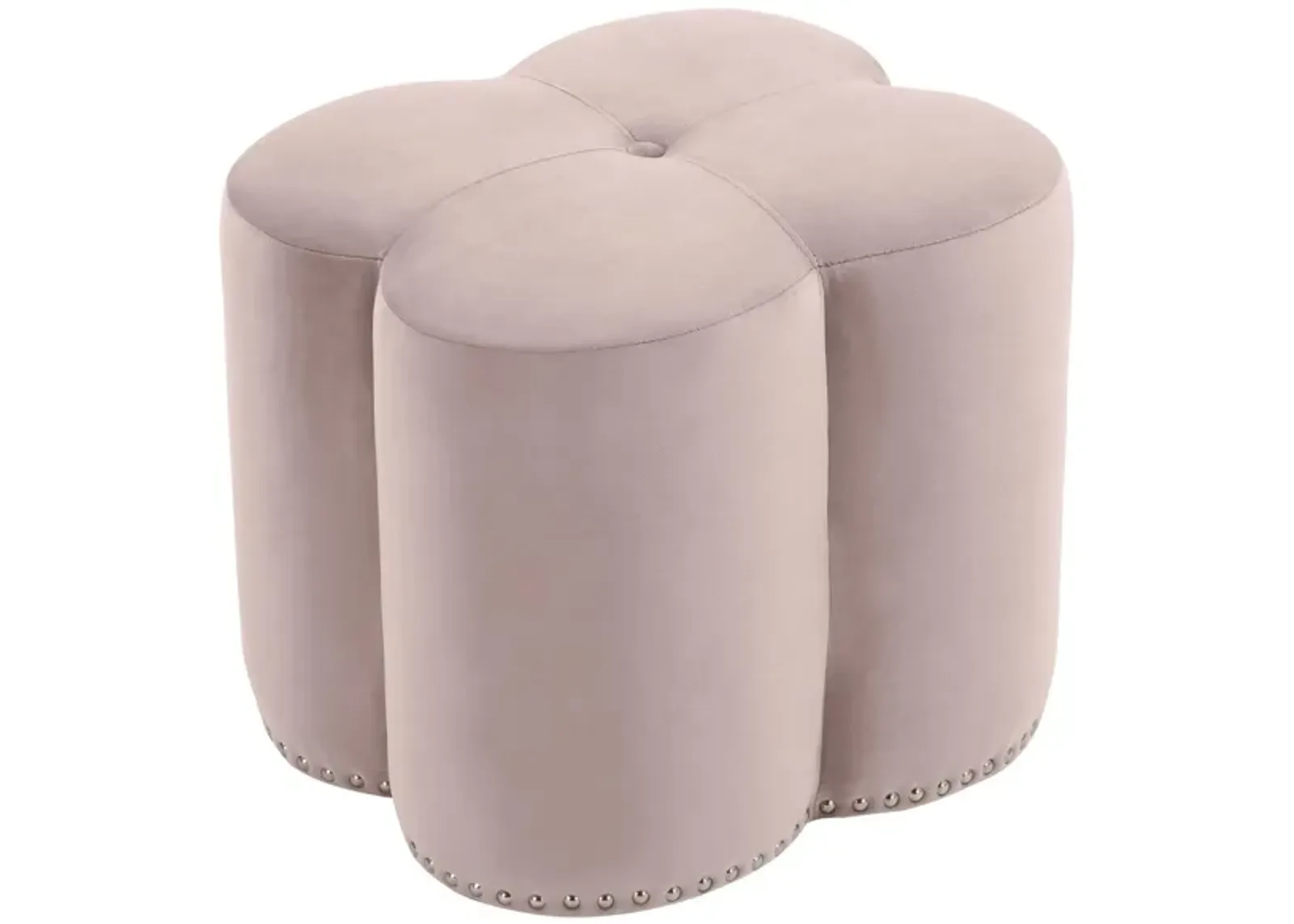 Clover Velvet Ottoman in Pink by Meridian Furniture