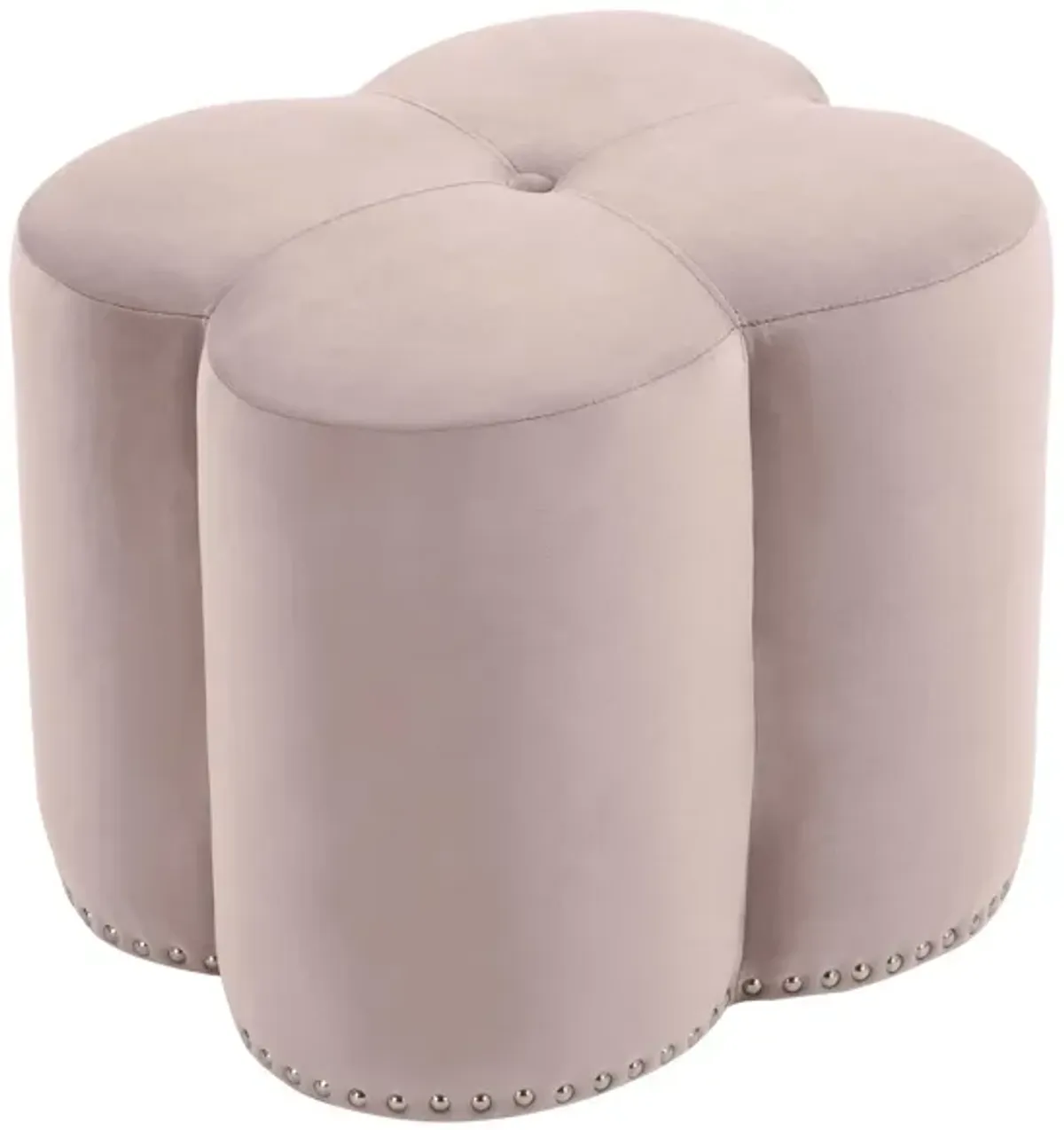 Clover Velvet Ottoman in Pink by Meridian Furniture