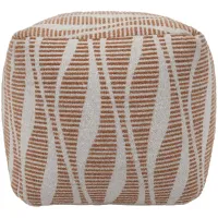 Ember Woven Pouf in Cream, Natural by Tov Furniture