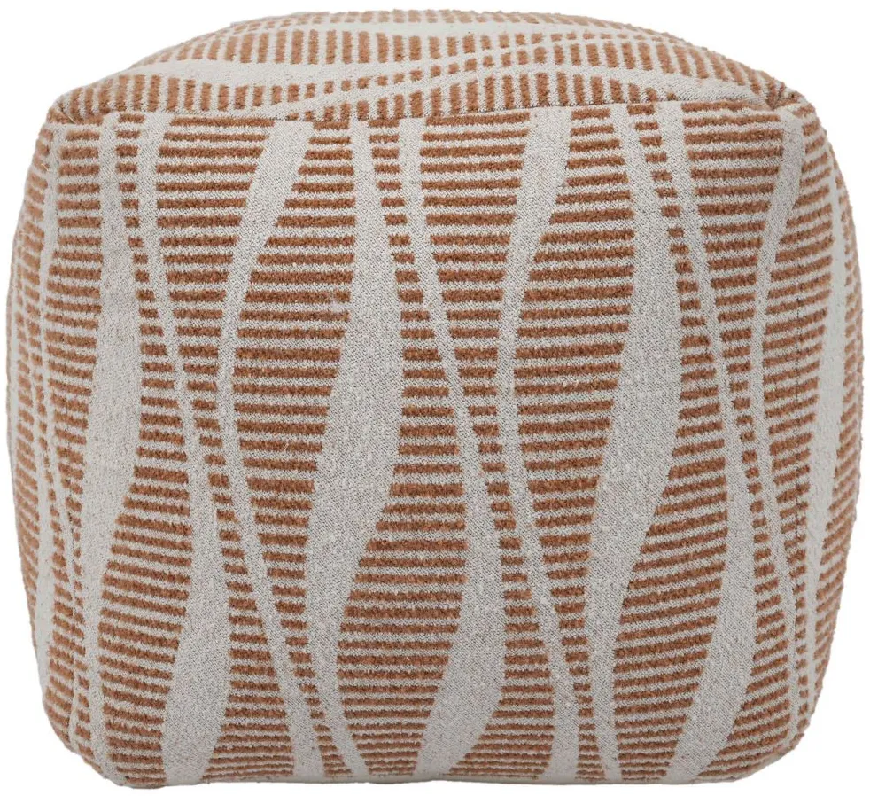 Ember Woven Pouf in Cream, Natural by Tov Furniture