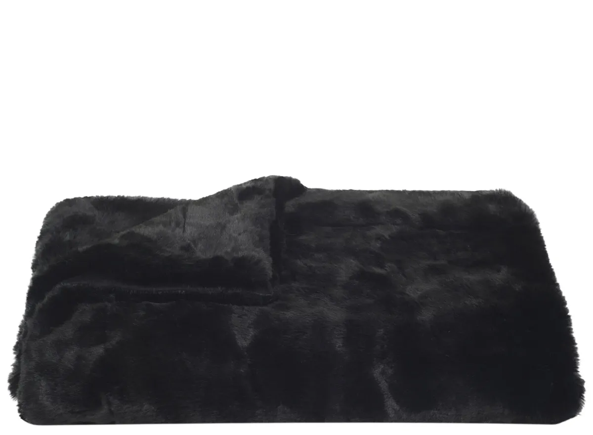 Black Mink Throw in Black by Safavieh