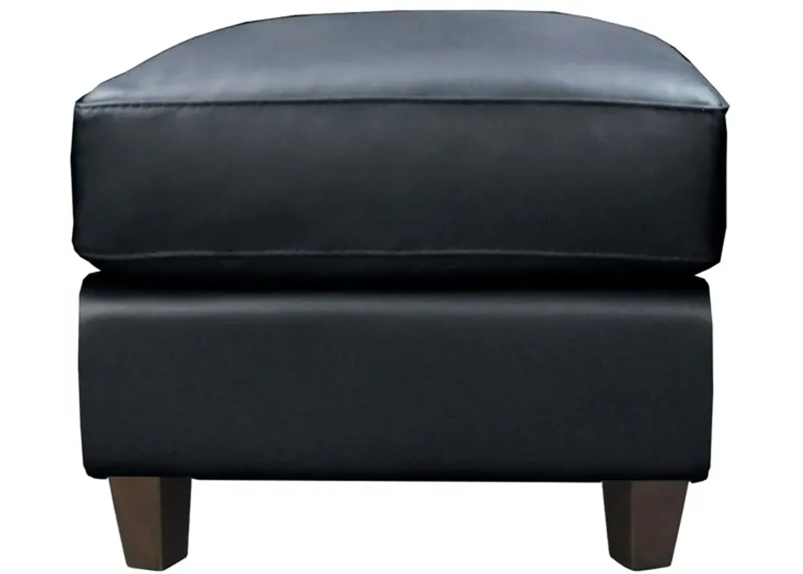 Ellis Ottoman in Denver Black by Omnia Leather